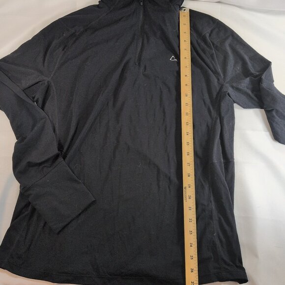 Paradox Long Sleeve 1/4 Zip Shirt Merino Wool Blend Collared Black Women's XL - Picture 4 of 10
